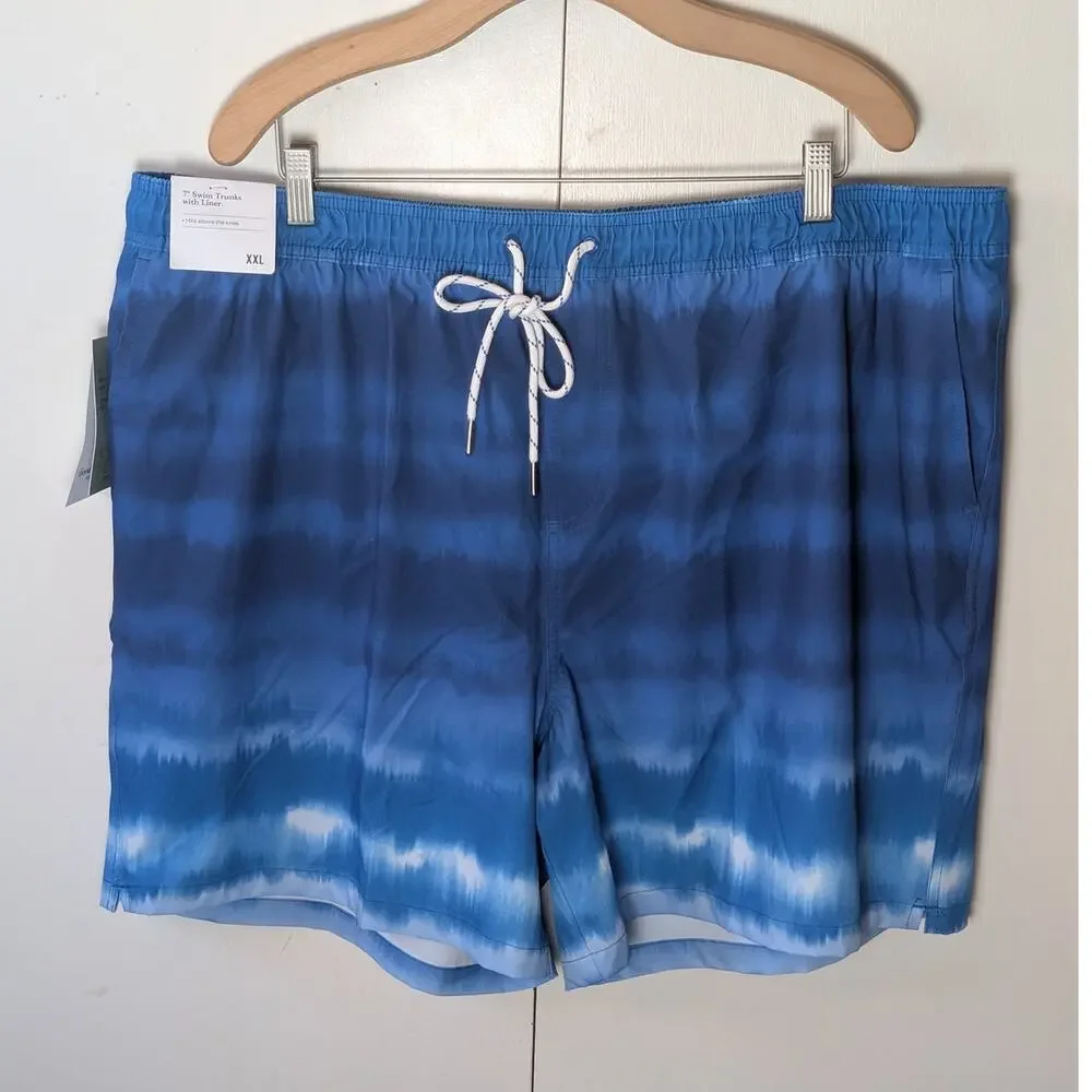 Goodfellow Blue Tie-dye  Swim Shorts XXL
